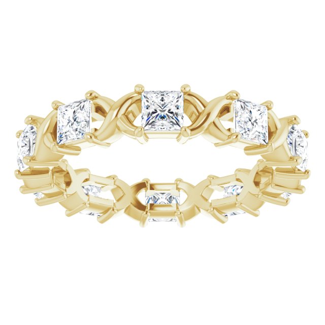 1.80 ct. Princess Diamond Eternity Band Infinity Style Ring-VIRABYANI